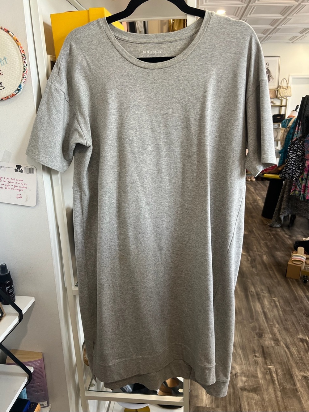 Eileen Fisher Heather Gray Short-Sleeve Tee Dress